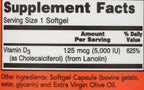 NOW Foods Vitamina D3 5000 UI - 120 Cápsulas Blandas, Pack de 2