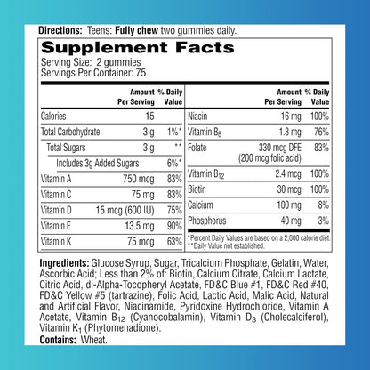 One A Day Teen Boy Multivitamínico en – Sistema inmunitario: Las vitaminas A, C y D ayudan al funcionamiento – Image 2