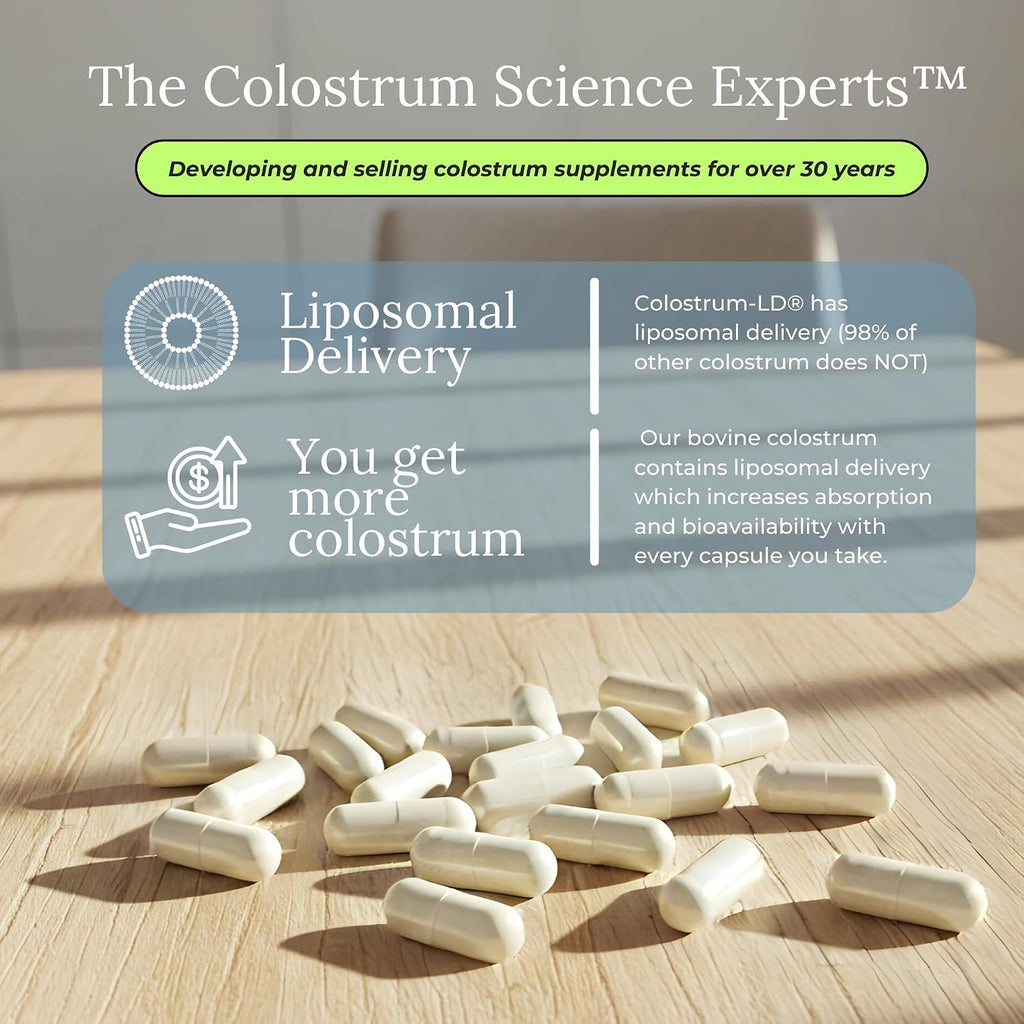 Colostrum-LD Cápsulas | Entrega Liposomal, Máxima Absorción 120 Cápsulas