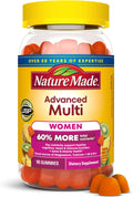Nature Made Advanced Multivitamínico en Gominolas para Mujeres con Citrato de Magnesio, Calcio y Vitaminas B - 90 Gominolas, 30 Días