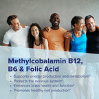 Superior Source Vitamina B12 Metilcobalamina 5000 mcg con B6 y Ácido Fólico - 60 Comprimidos Sublinguales