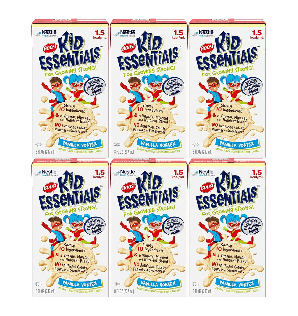 Boost Kid Essentials 1.5 Bebida Nutricional Equilibrada con Vitaminas y Minerales (8 oz, Pack de 6, Vainilla)