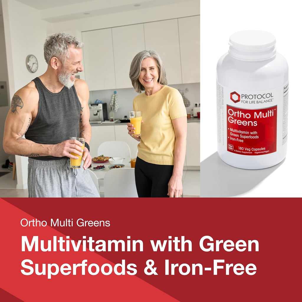 PROTOCOL FOR LIFE BALANCE Ortho Multi Greens - Multivitamínico con Superalimentos Verdes - 180 Cápsulas Veganas