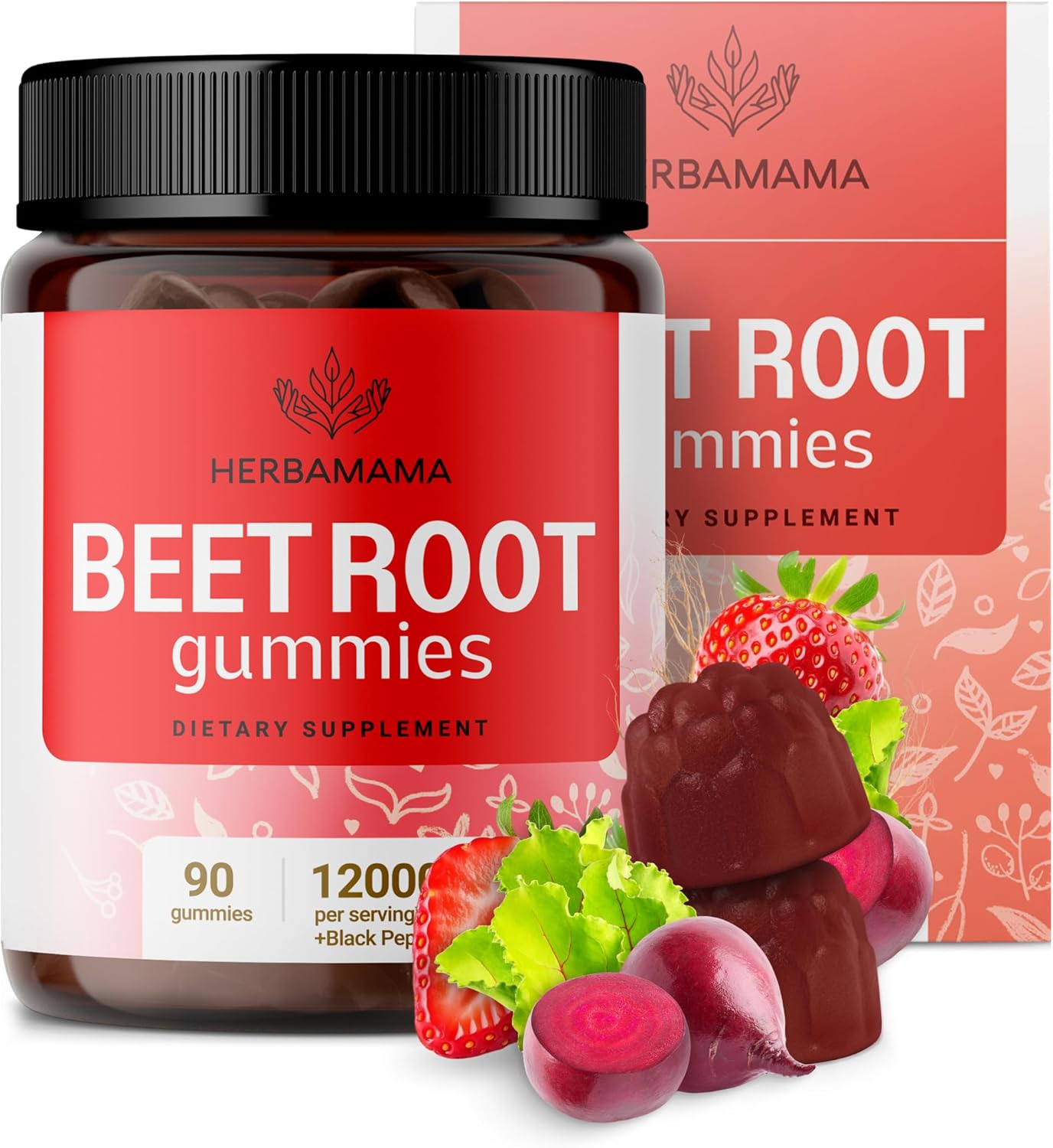 HERBAMAMA Gominolas de Remolacha - 90 Gomitas (45 Dosis)