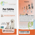 Pet Longevity SAM-e 100 mg – Complemento para el Hígado y Articulaciones para Gatos y Perros Pequeños – 50 Comprimidos con Recubrimiento Entérico
