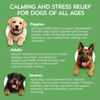 Relaxin’ Rover Suplemento Calmante con Probióticos para Perros con Valeriana, Manzanilla y GABA para Alivio del Estrés y la Ansiedad, Delicioso Sabor a Hueso T-Bone, 20 Dosis