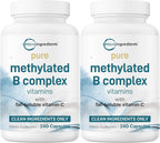 Micro Ingredients Pure Methylated B Complex, 240 Cápsulas | Complejo B Metilado 11 en 1 con Metilfolato y B12