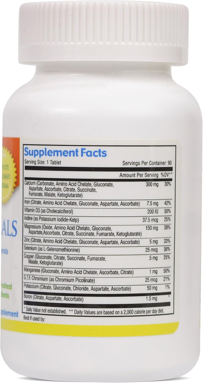 Viva Vitamins Complete Minerals - Suplemento Mineral Completo con Intermediarios del Ciclo de Krebs - 90 Comprimidos