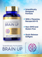 Carlyle Suplemento Cerebral | 60 Cápsulas Blandas | Nootrópico con Lion's Mane, Bacopa y L-Theanina | Sin OGM, Sin Gluten