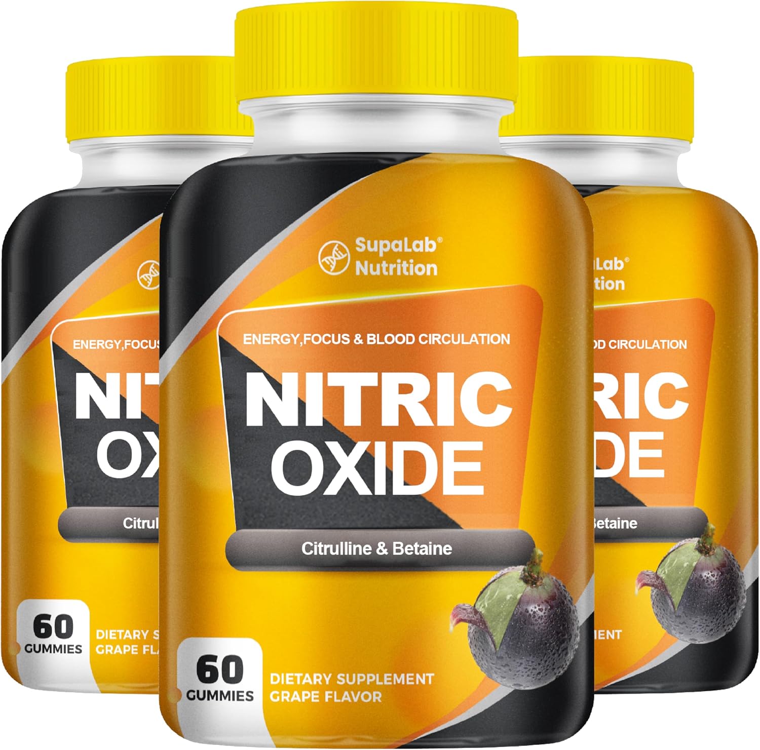 MEGNETA Suplemento de Óxido Nítrico para Hombres - Citrulina Malato, Beta Alanina, Betaína - 120 Cápsulas