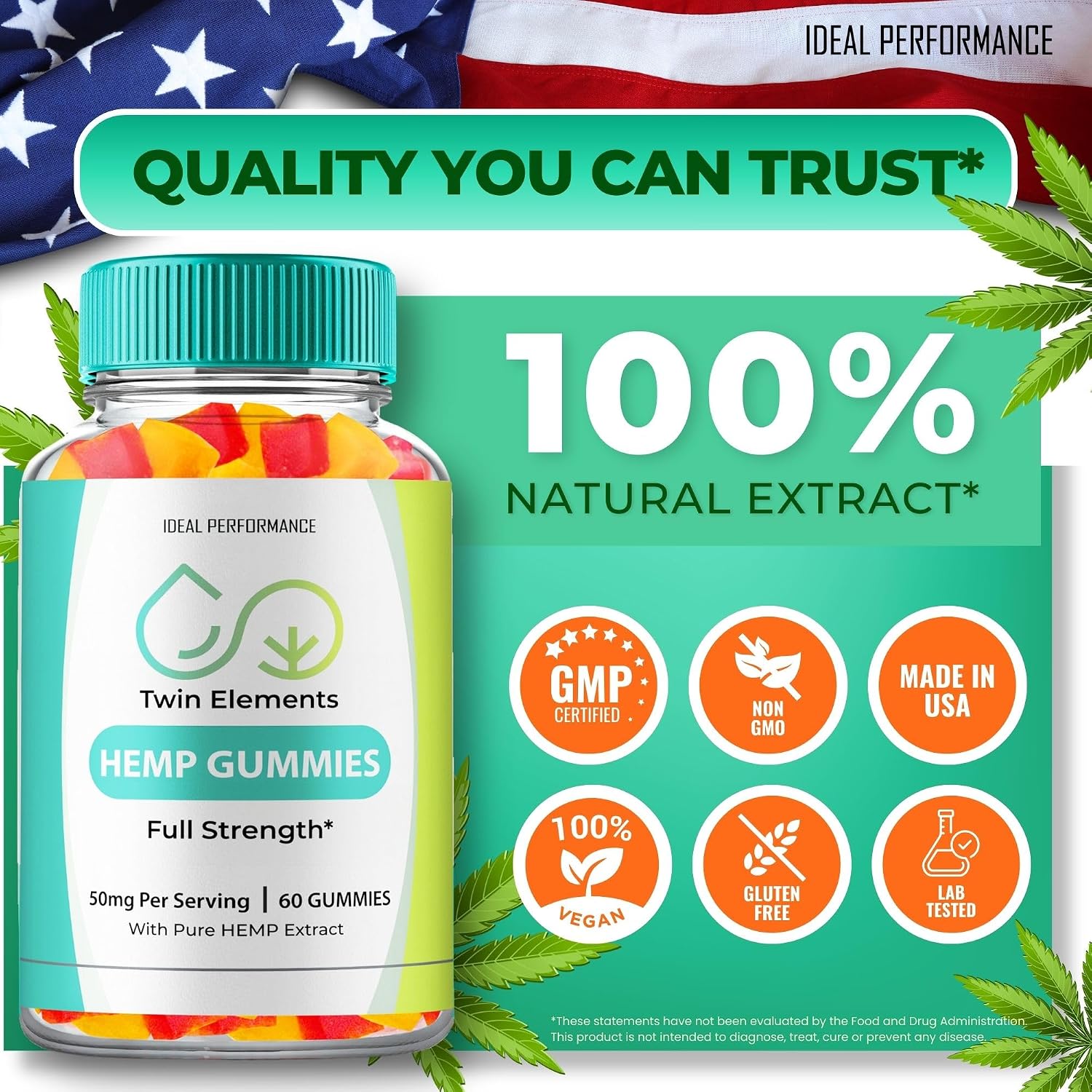 IDEAL PERFORMANCE Twin Elements Gummies (60 Gominolas)