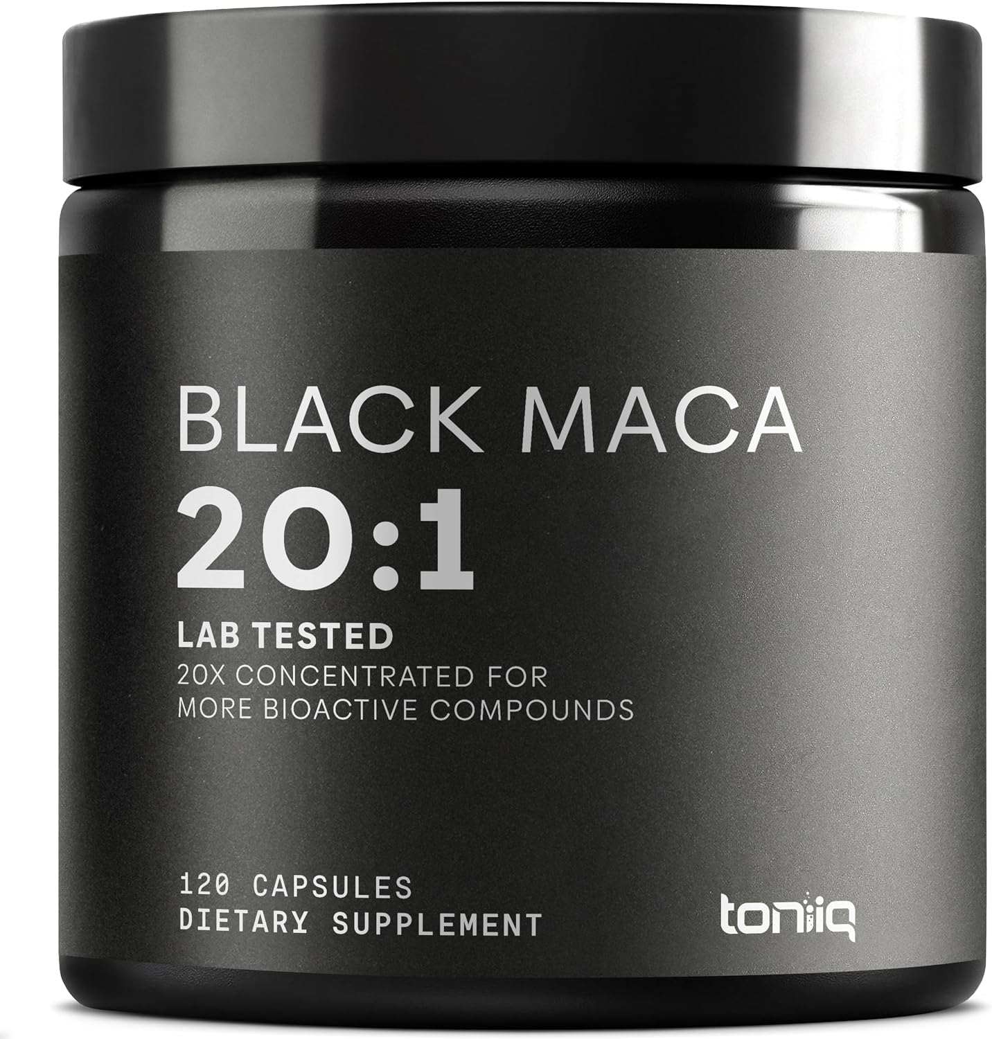 Toniiq Black Maca Root - Extracto de Maca Negra de Alta Potencia 20:1 - 120 Cápsulas