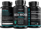 Certified Organic Sea Moss Capsules 2250mg - Wildcrafted Irish Sea Moss, Burdock Root & Bladderwrack - 180 Cápsulas