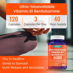Mega Benfotiamine 750 mg con Vitamina B1 – 120 Cápsulas