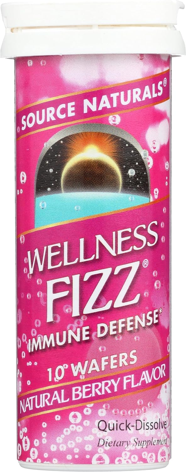 Source Naturals Wellness Fizz, Sabor Natural a Bayas - 10 Obleas