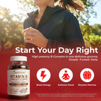 O Nutritions Gominolas de Complejo B para Mujeres y Hombres - Vitaminas B12, Biotina, Folato, Vitamina C - Apoyo Energético y para Cabello, Piel y Uñas - Vegano, Sabor Fresa, 120 Unidades