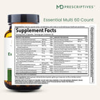 MD Prescriptives - Essential Multi (Liberación Retardada) - Complejo Multivitamínico y Mineral para Apoyo Hormonal - 60 Cápsulas