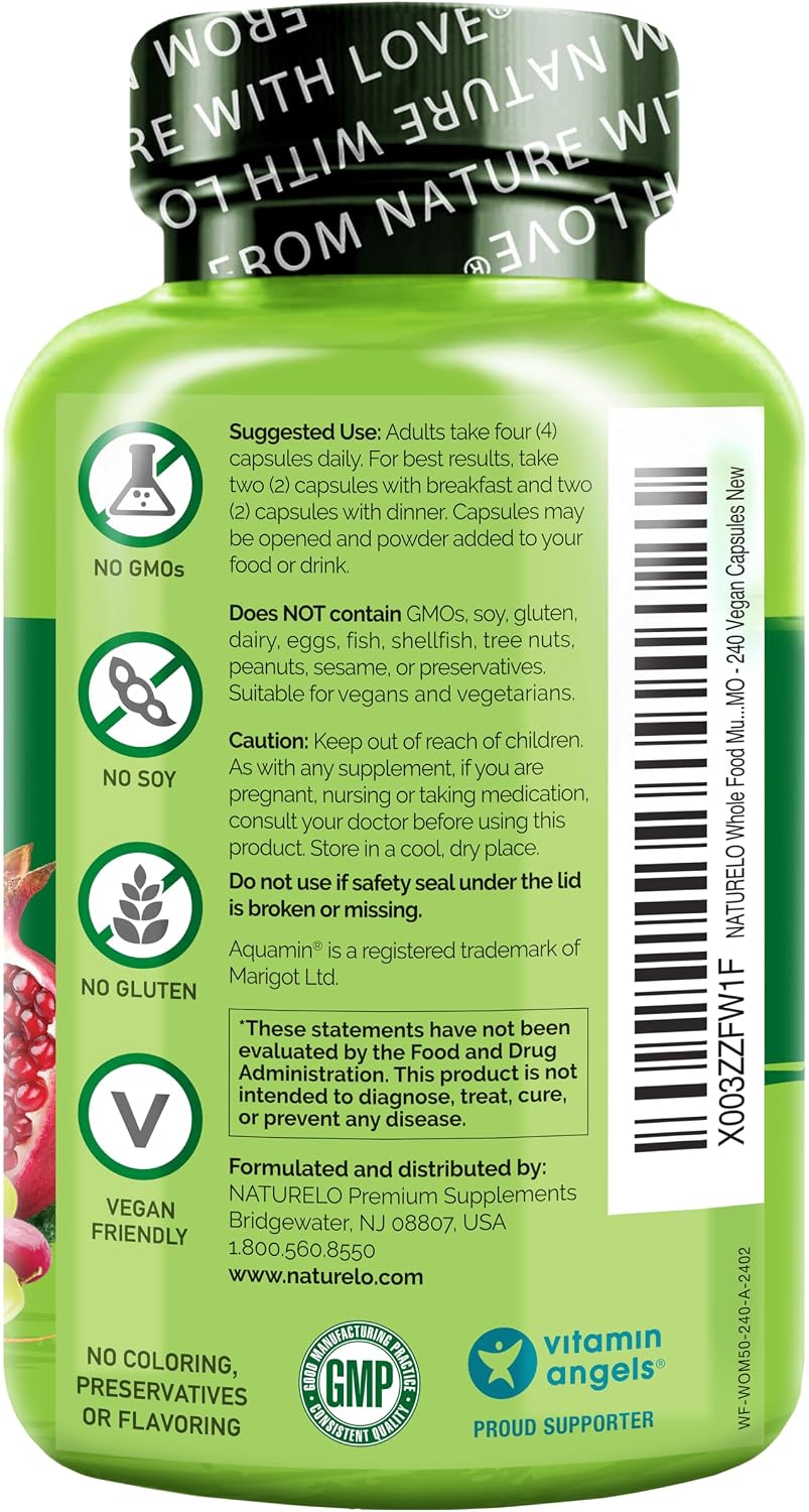 NATURELO Multivitamínico para Mujeres 50+ Sin Hierro - 240 Cápsulas Veganas
