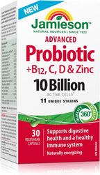 Probiótico Avanzado con Vitaminas B12, C, D y Zinc