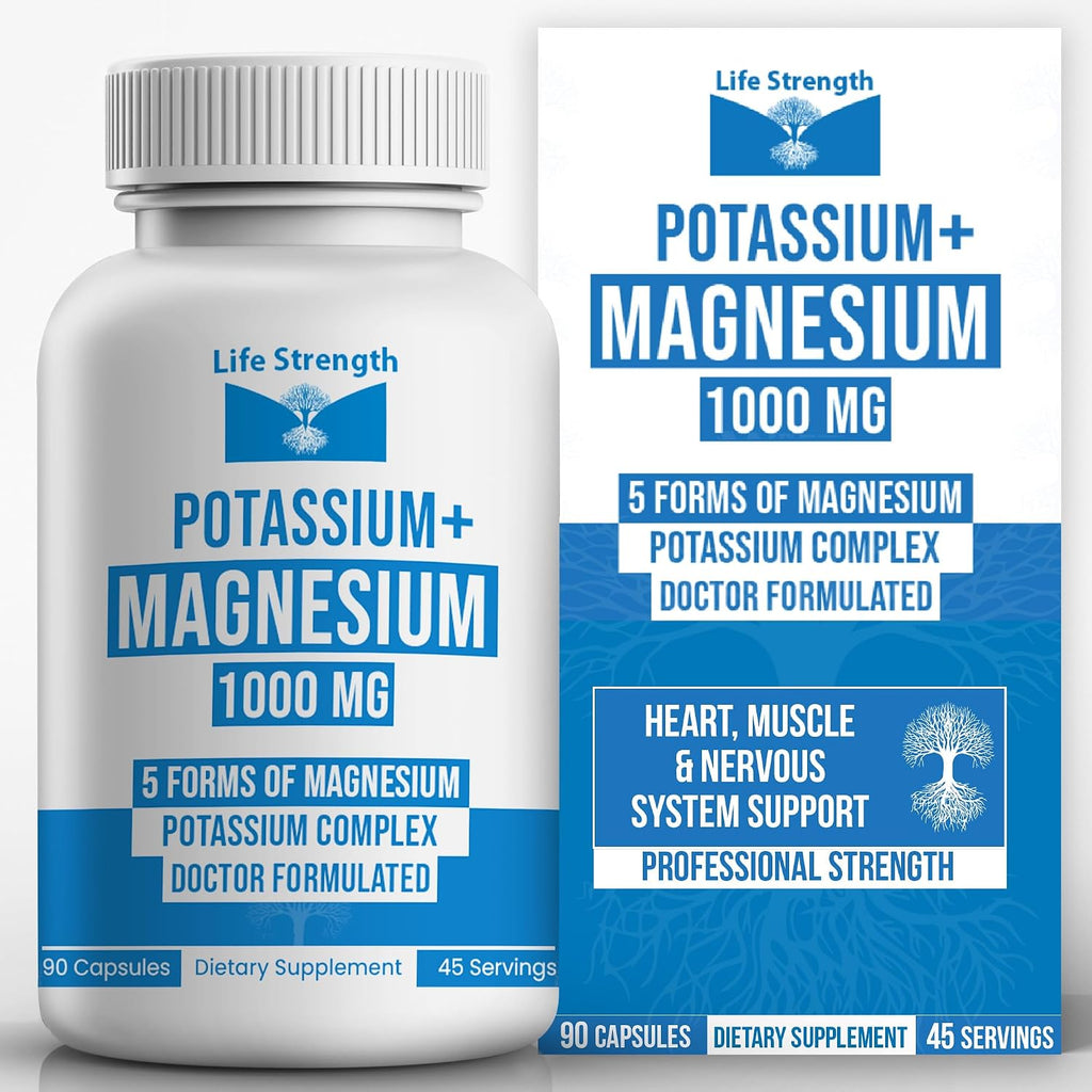 Life Strength Potasio y Magnesio 1000mg - 90 Cápsulas