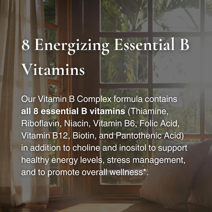 Utzy Naturals Complejo B | Vitaminas B Esenciales con Colina e Inositol | 60 Cápsulas – Image 6