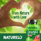 NATURELO Multivitamínico Masticable para Niños con Mezcla de Frutas y Verduras Ecológicas - 60 Comprimidos (Paquete de 2)