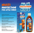All in Multivitamin Kids Syrup – Black Elderberry Flavored, Inositol, Zinc, Vitamin C, Daily Liquid Multivitamin for Kids Immune, Growth, Appetite, Energy – 150 ml / 5 fl oz