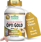 Botanic Choice Opti Gold Vision – Suplemento para la Salud Ocular con Luteína, Zeaxantina y Vitamina A (60 Cápsulas)