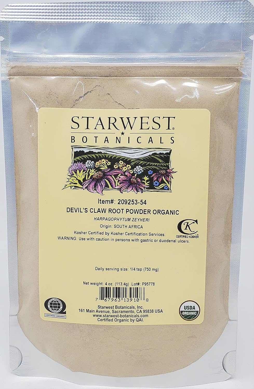 Garra del Diablo Raíz en Polvo Orgánica - 113g (4oz)