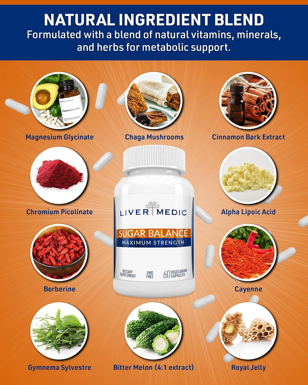 Liver Medic Blood Sugar Complex - 120 Cápsulas