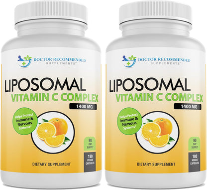 Vitamina C Liposomal 1400mg por Dosis – Alta – ¿Cuántas cápsulas contiene el envase? Cada frasco contiene 180 – Image 1