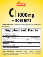 Sundance Vitamina C 1000mg con Escaramujo - 90 Caplets Vegetarianos