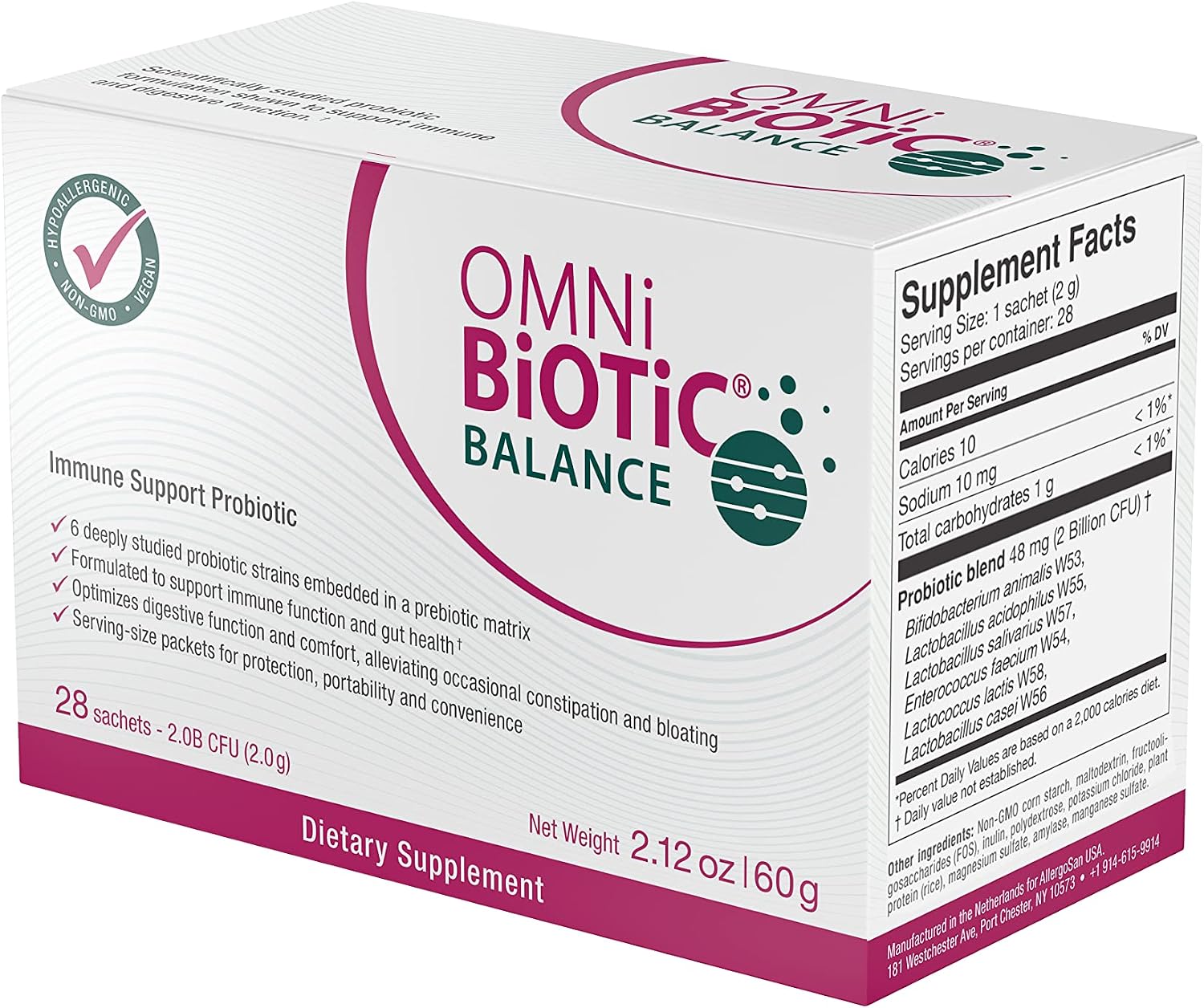 OMNi BiOTiC Balance - Probiótico para el Equilibrio Intestinal y Apoyo Inmunitario (28 Sobres)