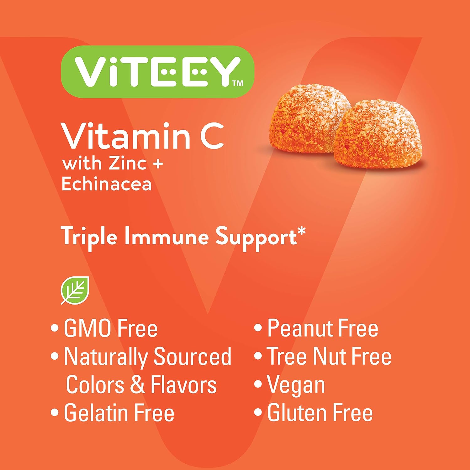 Viteey Gomitas de Vitamina C con Zinc y Equinácea para Adultos y Adolescentes - 120 unidades