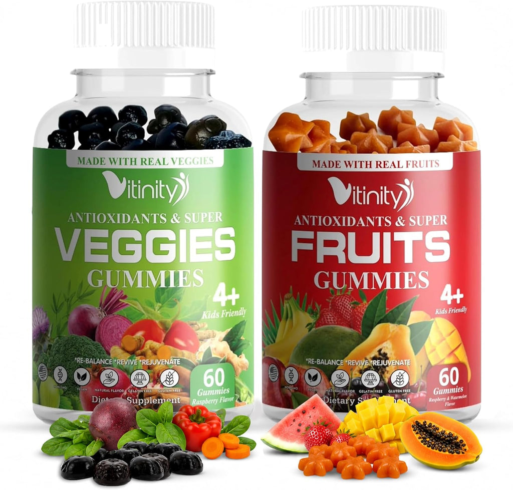 VITINITY Gominolas de Frutas y Verduras - Suplemento Multivitamínico Vegano, 60 unidades (30 días)
