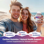 NATISLAND Cortisol Gummies 12-en-1 – Reduce Cortisol con Magnesio, Ashwagandha, L-Teanina, Vitamina B6 y D3, Sin Azúcar, Vegano, 60 Gomitas
