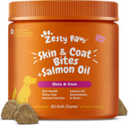 Zesty Paws Aceite de Salmón para Perros - Golosinas Omega 3 para Piel y Pelaje, 90 unidades