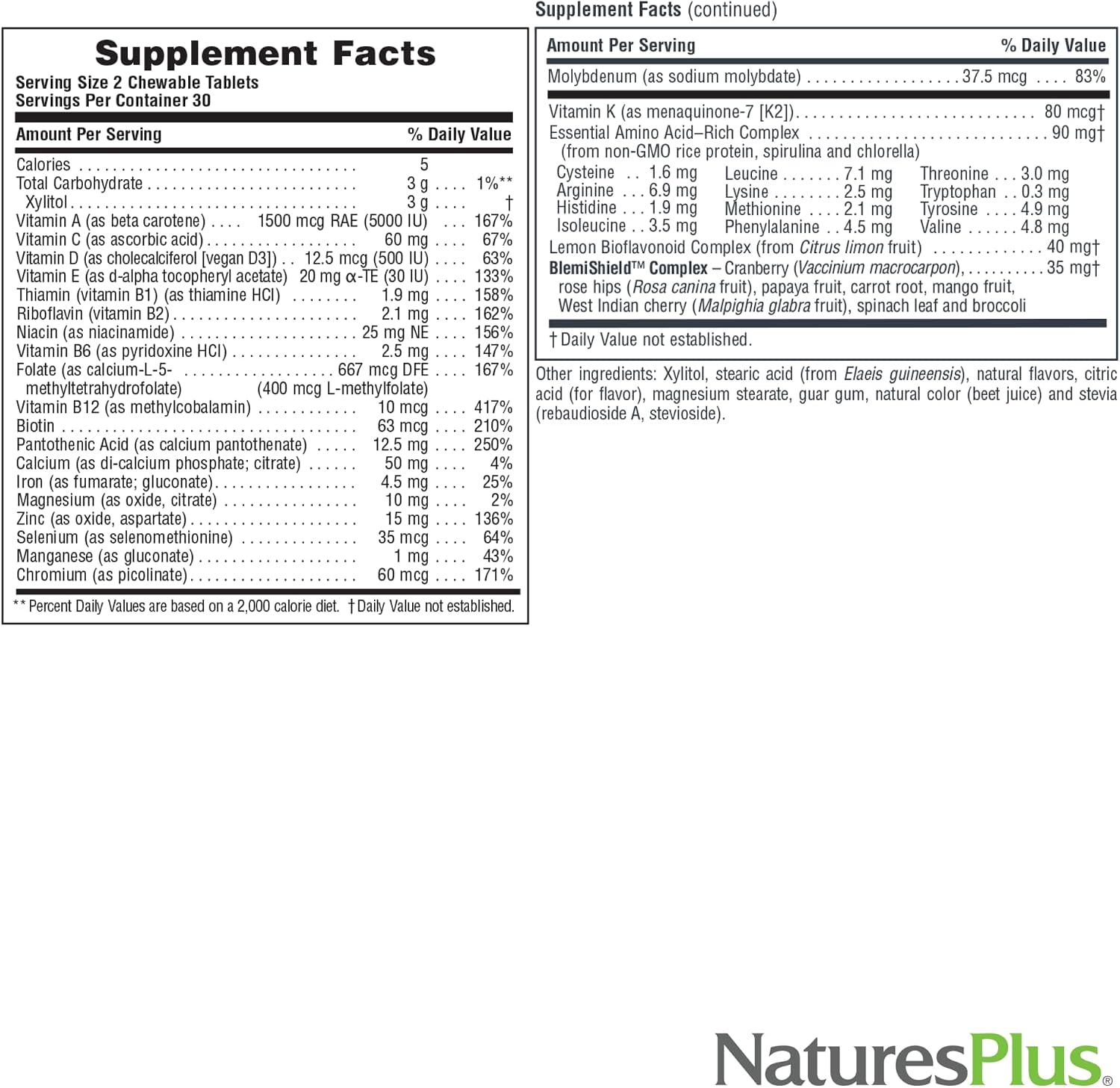 NaturesPlus Power Teen for Him - 60 Comprimidos Masticables, Wild Berry - Multivitamínico de Alta Potencia para Adolescentes - Sin Azúcar, Vegetariano, Sin Gluten