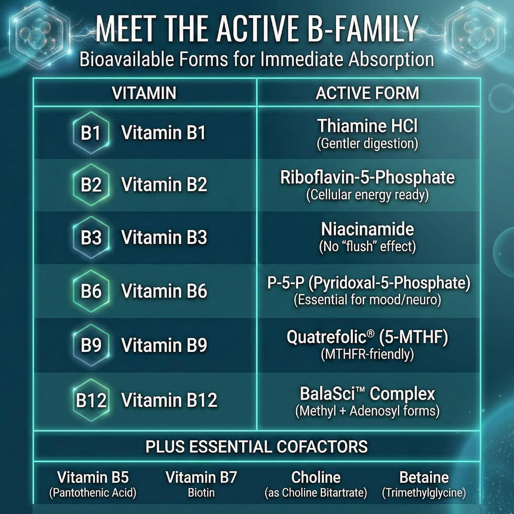 Approved Science Methylated B Complex – Complejo B Bioactivo Completo - Folato (5-MTHF), Vitamina B12 Metilada, P5P – Apoyo a la Metilación – Colina, Betaína - 60 Cápsulas - Pack de 3