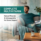 NatureWise Multivitamínico para Hombres + Apoyo Anti Estrés + Minerales Iónicos Fúlvicos + Probióticos - 60 Cápsulas (1 Mes)