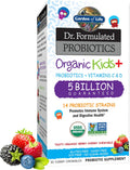 Garden of Life Dr. Formulated Probiotics Organic Kids+ - Probióticos para Niños con Fibra Prebiótica y Vitaminas C y D - Sabor Bayas Cereza, 30 Gomitas