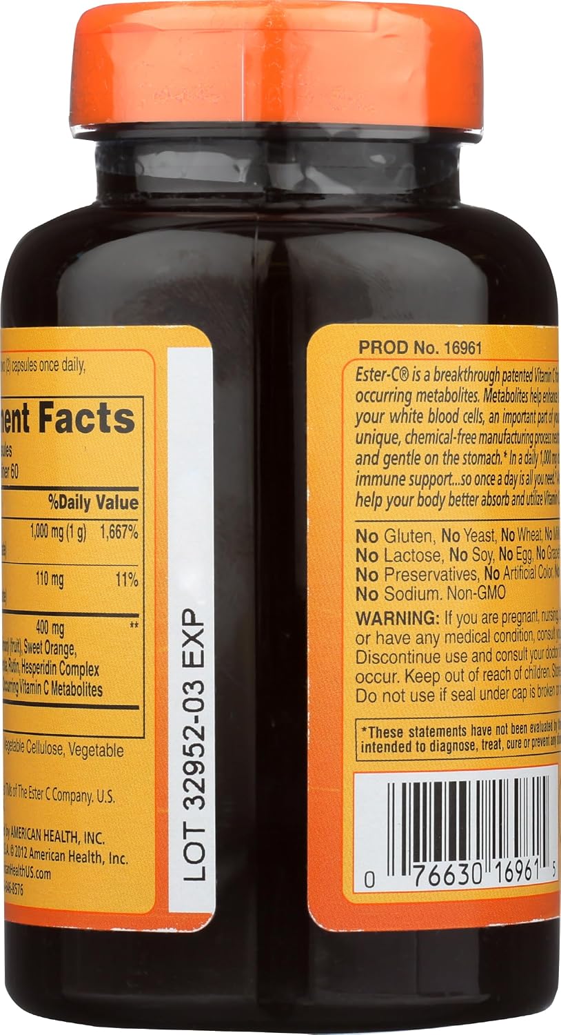 American Health Ester-C Vitamina C con Bioflavonoides Cítricos 500 mg, 120 Cápsulas