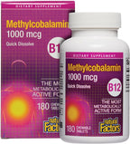 Natural Factors Vitamina B12 Metilcobalamina 1000 mcg Comprimidos de Disolución Rápida