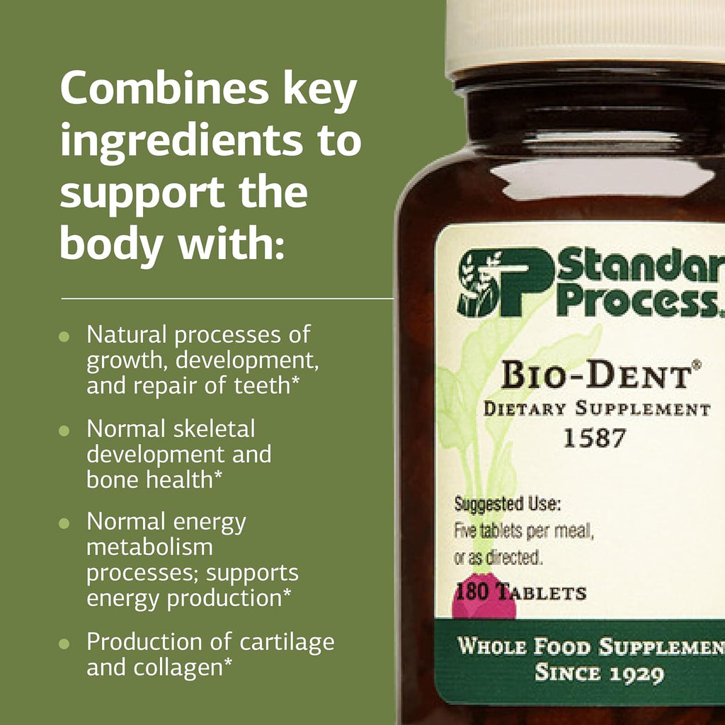 Bio-Dent de Standard Process - Suplemento para huesos, músculos y metabolismo - 180 comprimidos