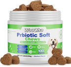 Woooha Probióticos para Perros con 6 Mil Millones UFC, Prebióticos y Enzimas Digestivas - 100 Masticables