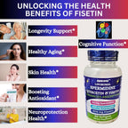 Nikoni Liposomal Spermidina, Quercetina, Fisetina 860mg - Apoyo al Envejecimiento Saludable, Renovación Celular, Función Cognitiva - 60 Cápsulas Blandas