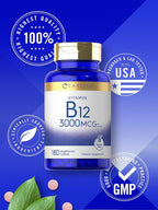 Carlyle Vitamina B12 3000 mcg, 180 Comprimidos Vegetarianos