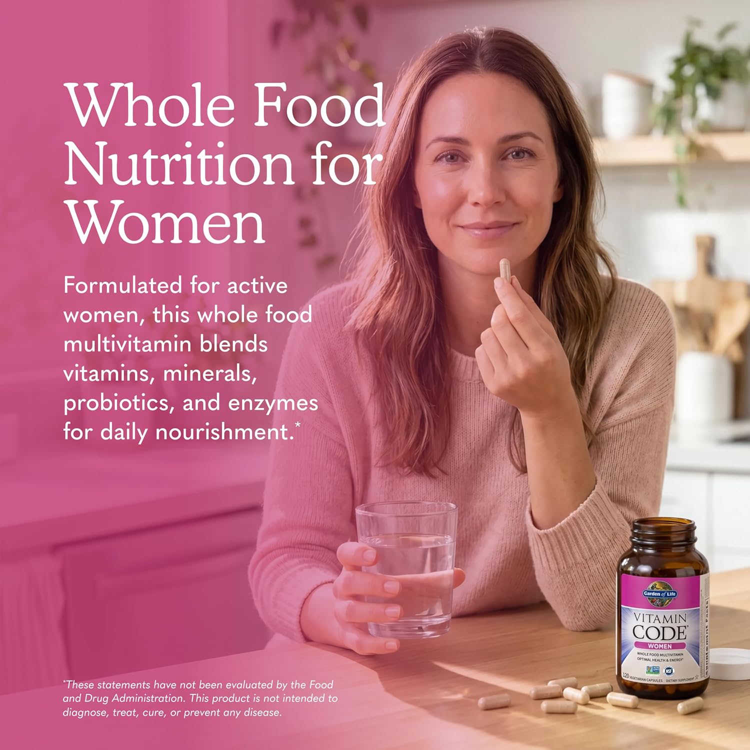 Garden of Life Vitamin Code Multivitamínico para Mujeres con Hierro y Folato, 120 Cápsulas