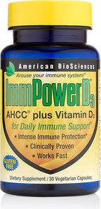 American BioSciences ImmpowerD3 AHCC + Vitamina D3, 30 Cápsulas