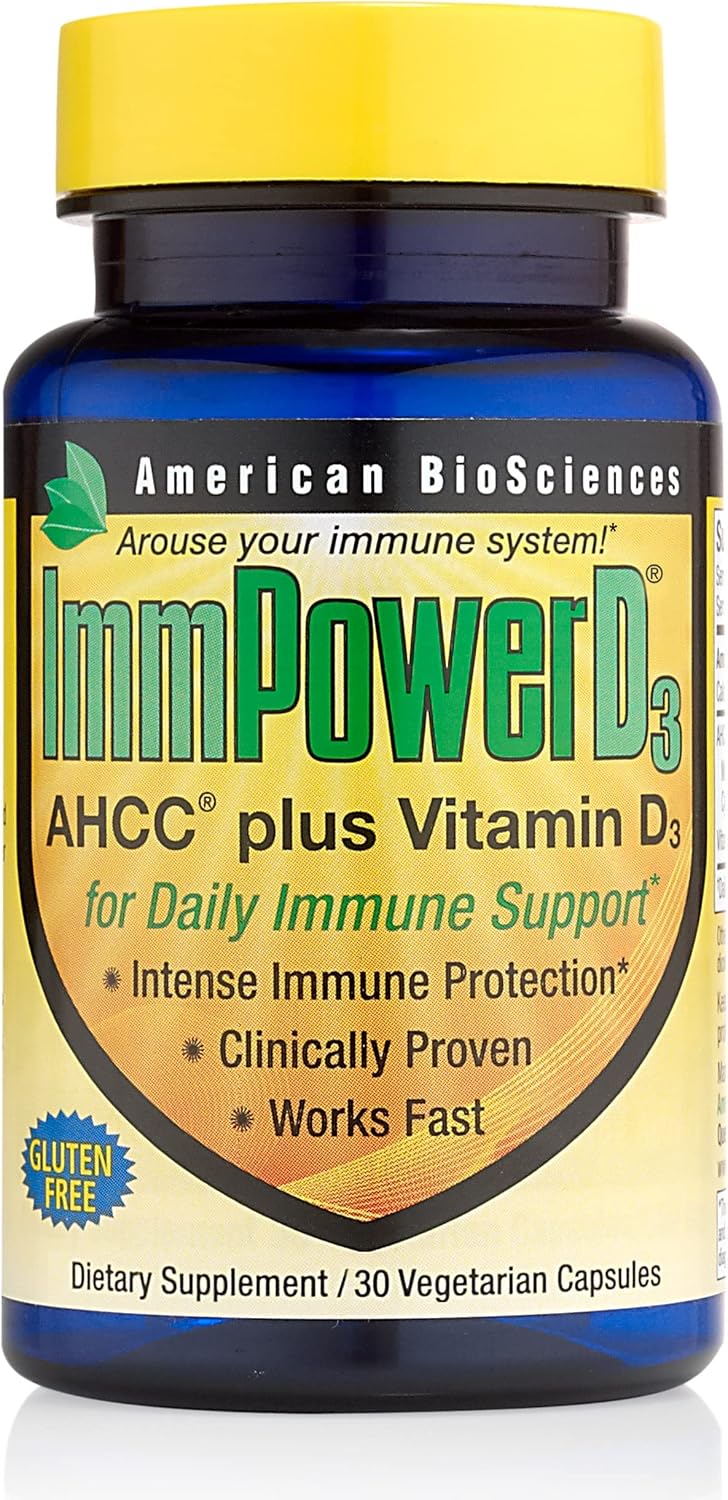 American BioSciences ImmpowerD3 AHCC + Vitamina D3, 30 Cápsulas